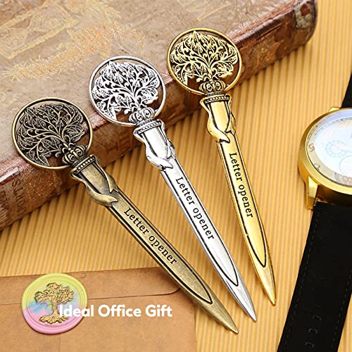 Letter Opener In Office Supplies - Precision Hobby Retro Letter Opener For Home/Office, Safe Mail Opener, Paper Cut, Envelope, 2 Pcs Premium Steel Knife Letter Openers | Silver #TOP4