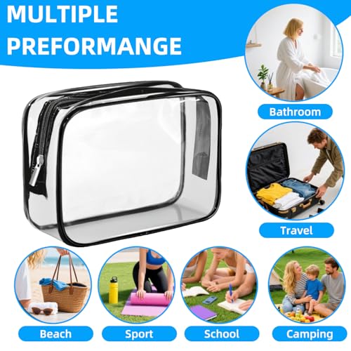 2-Pack Clear Double-Sided Travel Toiletry Bags, Waterproof PVC Cosmetic Organizer (17x12x6cm) - Image 4