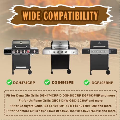 Image of SafBbcue Grill Replacement Parts Kit for Kenmore 4 Burners Gas Grill Parts | 3 Grates+4 Heat Plates+4 Burners+3 Crossover Tubes, for Kenmore 146.23678 /146.23679 /146.23681 Series Grill Parts, Heavy-duty