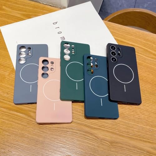 Coque Samsung S23 Plus silicone TPU gris compatible MagSafe