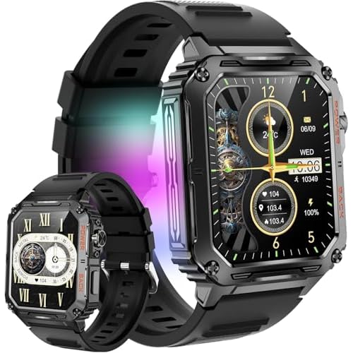 Montre connectée avec moniteur de fréquence cardiaque, suivi des calories, moniteur de sommeil, podomètre, noir