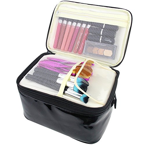 Makeup Bag Cosmetic Bag 2 Layer Women's Handbag Perfect for Travel