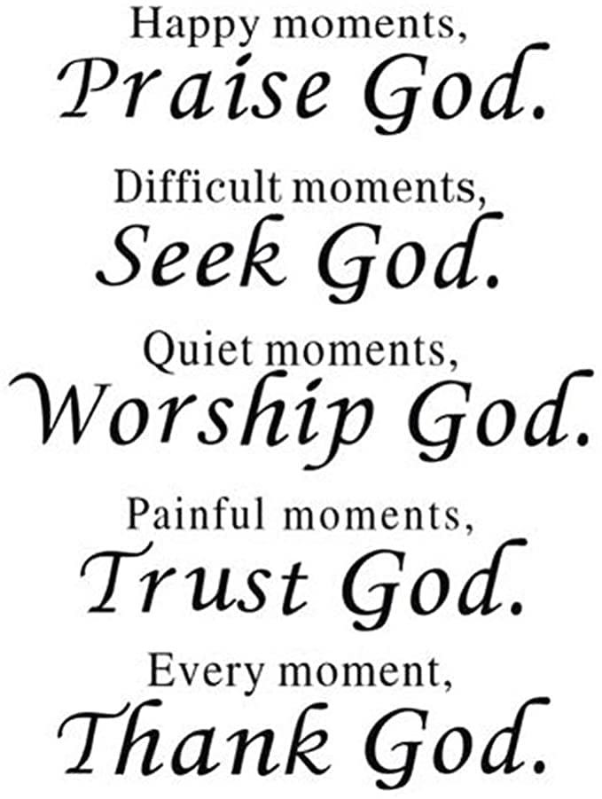 ORiTi Wall Vinyl Decal Quote Praise God DIY Art Sticker Home Wall Decor