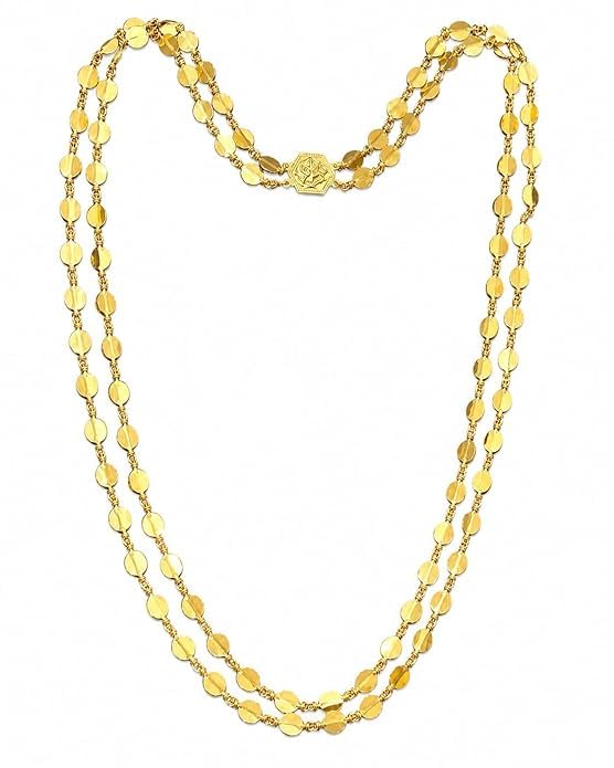 xpertscreations Double Line Avalakki Chain for Women | 23.5K Micro Gold Plated Layered Necklace | Traditional Ethnic Fashion Jewellery Design-picture-39