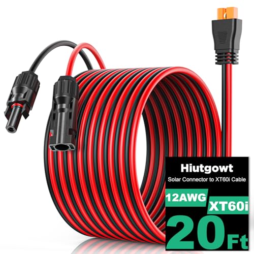 Hiutgowt 12AWG XT60i Solar Cable 20FT Solar to XT60i Cable 3 10 15 25 30 40 50FT Solar Panel Connector to XT60i Extension Cable XT60i Charging Cable for Portable Power Station