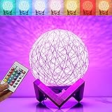 LED Globe Rattan Ball Lamp，Globe lamp，Bedroom Atmosphere Light，Children's Night Light，LED Projector Night Lamps with Remote【5.9 inch 】