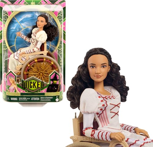 Mattel Universal Wicked Nessarose Fashion Doll & Accessories Including Wheelchair with Brown Curly Hair Posability & Removable Ballroom Look