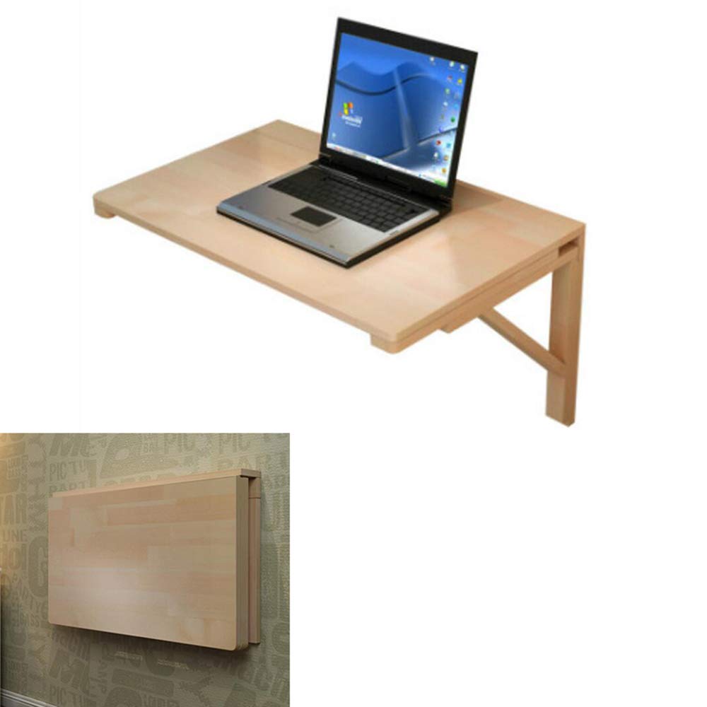 Mesa de trabajo plegable de madera maciza para montar en la pared, mesa de aprendizaje con diseño plegable, mesa de pared pequeña plegable GCDW.