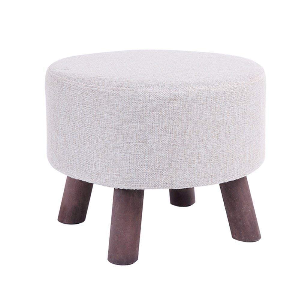 Changer chaussure banc en bois pour éviter le mal de dos, tabouret rond rembourré lin stable