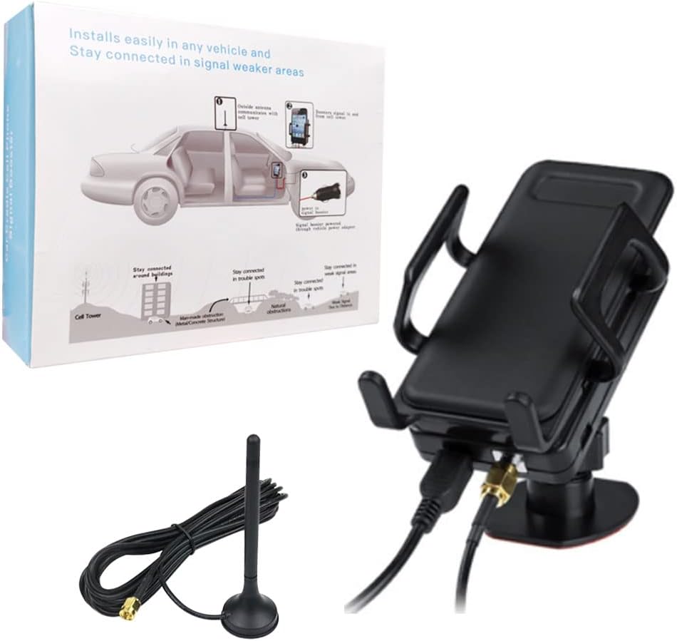 SignalPlus Car, Truck, Van, SUV Cell Mobile Phone Signal Booster/Repeater for All Canadian Carriers, Telus, Bell, Verizon, AT&T, Sprint, T-Mobile with 3.5meters Cable (Full Kit)