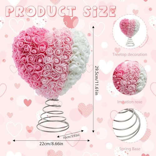 Árbol de San Valentín con rosas artificiales de peluche rojo de 15x6x22,5 cm 8