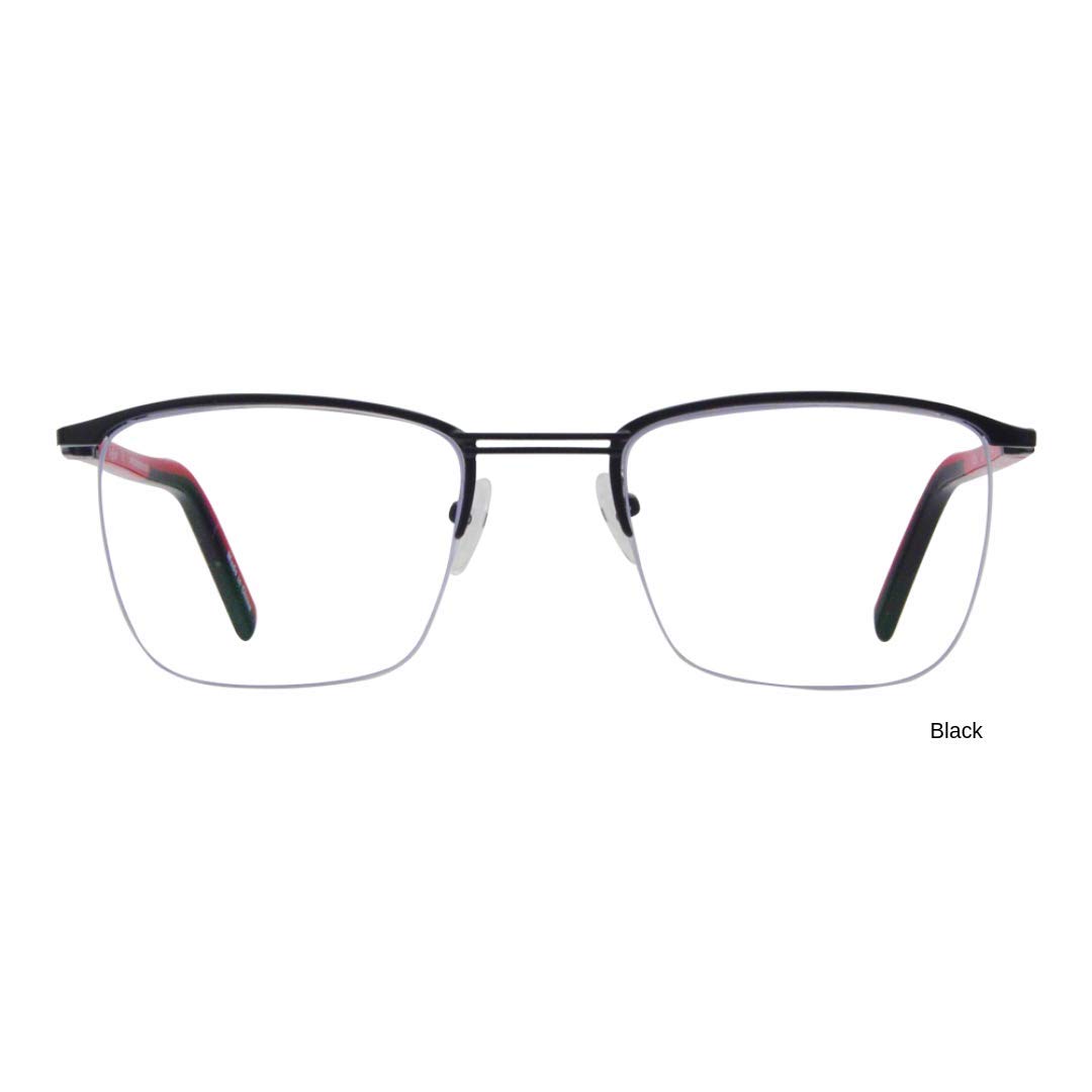 ProEyes Attitude 2, Progressive Multifocus Reading Glasses, Anti Blue Light Resin Lens, Zero Magnification on Top Lens (Square Black, up+0.00,down+1.25)