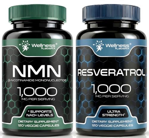 WELLNESS LABSRX NMN and Trans-Resveratrol Capsules Bundle, 2 Piece Set