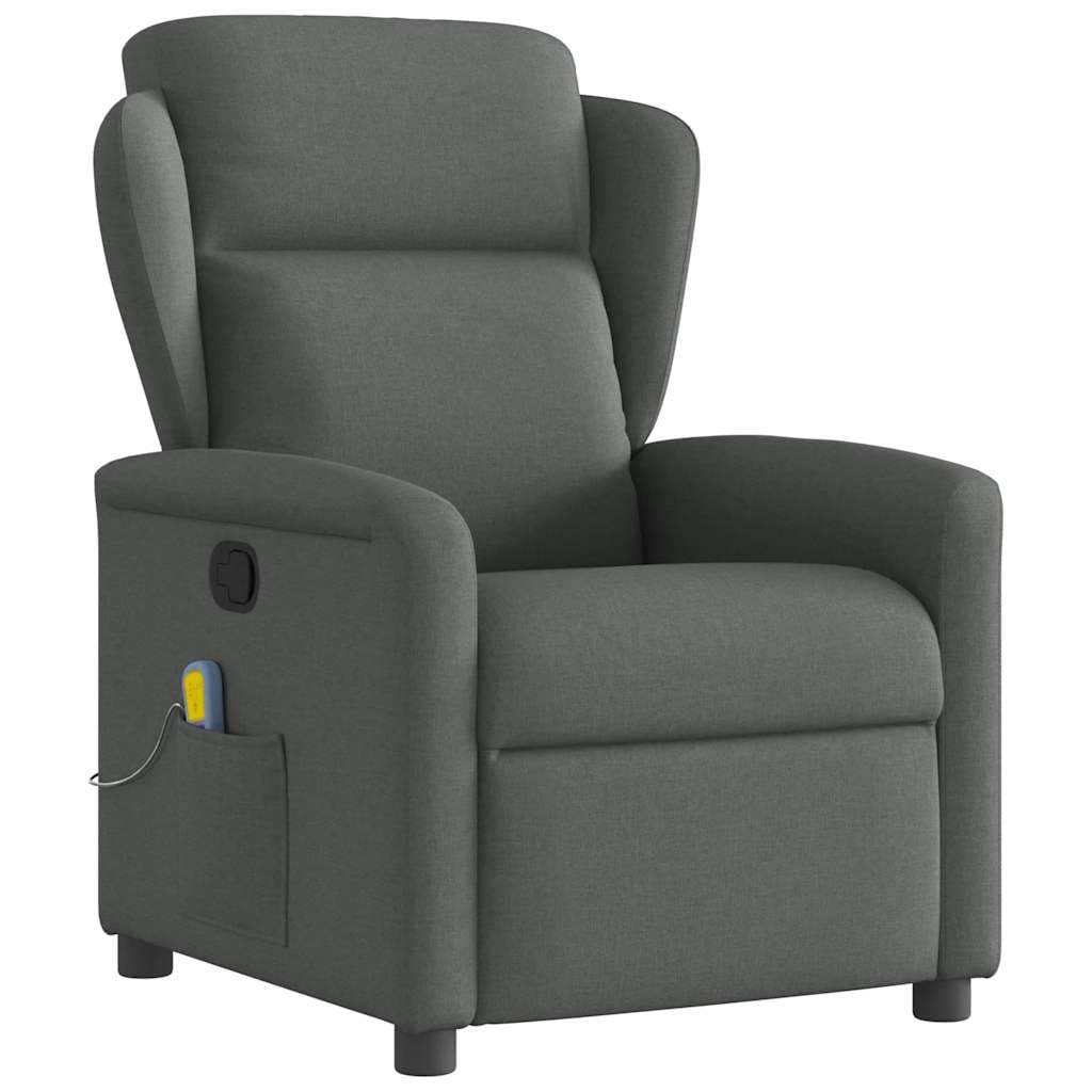 Fauteuil de massage inclinable en tissu gris pour soulager les tensions lombaires