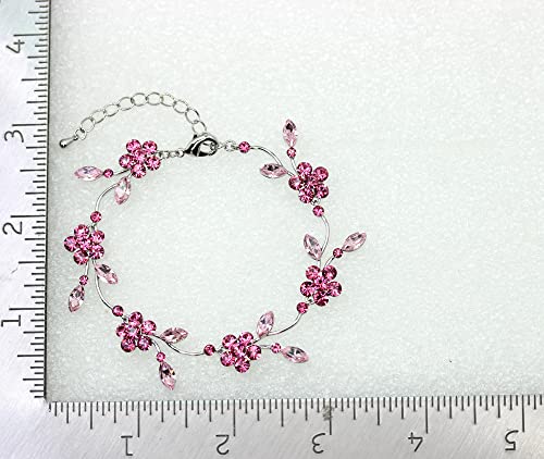 Image of Faship Gorgeous Rhinestone Crystal Floral Necklace Earrings Set