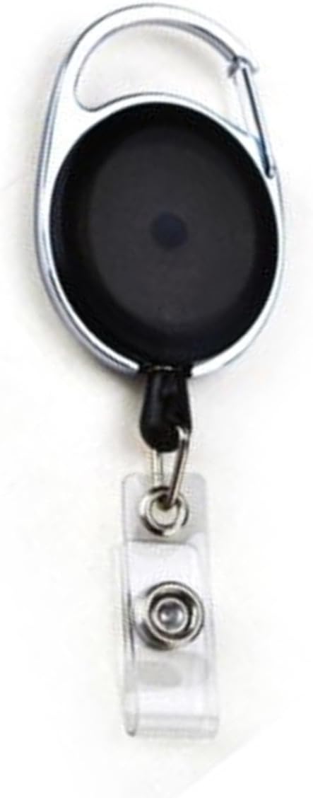 Amal Kirti I D Card Retractable Holder Oval Badge Yo Yo Clip Black 1
