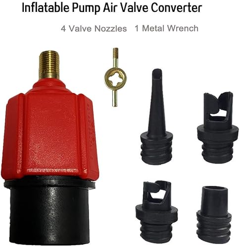 Miniatura 2 de PeSandy Adaptador de bomba de SUP inflable, adaptador de bomba de tabla de remo, adaptador multifunción de válvula SUP con 4 boquillas de válvula de