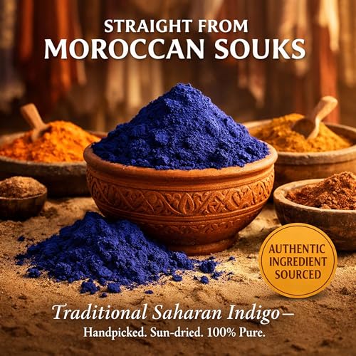 Image of Pack of 2 | Moroccan Nila Powder For Face - 100% Natural Blue Powder for Skin Brightening, Tan Removal & Detox | Traditional Moroccan Hammam Beauty Treatment For Face & Body Care (85g x 2Pcs)