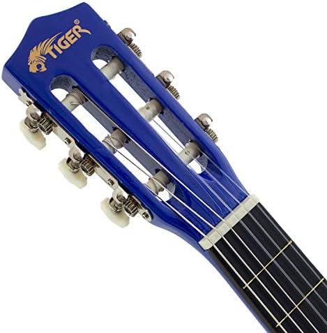 Tiger CLG4-BL 3/4 rozmiar klasyczny hiszpański pakiet gitarowy - niebieski