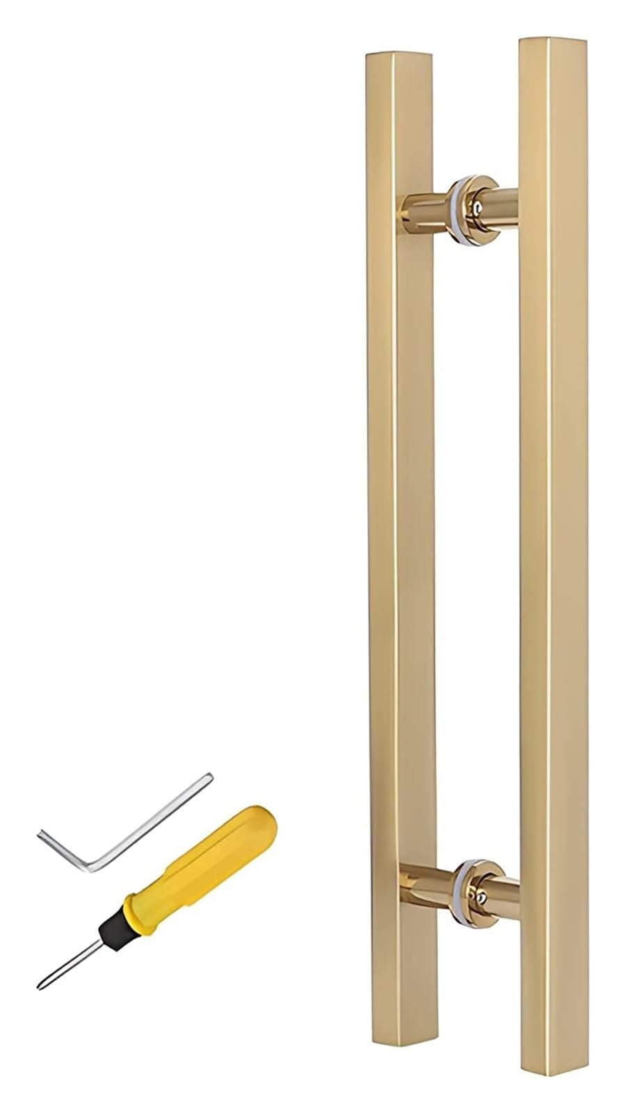 BHGFYXBS Push Pull Door Handle Double-Sided Sliding Barn Door Handles, Entryway H-Shape Handles With Fitting, For Shower Glass Wooden Door,Gold-Length 60Cm(23.6Inch),Gold-Length 60cm(23.6inch)