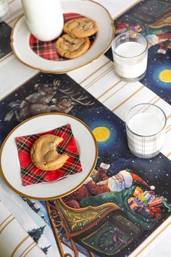 Sets de table de Noël en papier carrés jetables pour décoration de table de fête