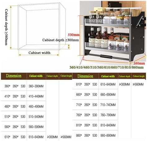 Adjustable Pull Down Shelf Organizer for Cabinets - 22" Height & 12" Depth, Kitchen Storage Solution for Easy Access & Space Efficiency, Perfect for Home Organization