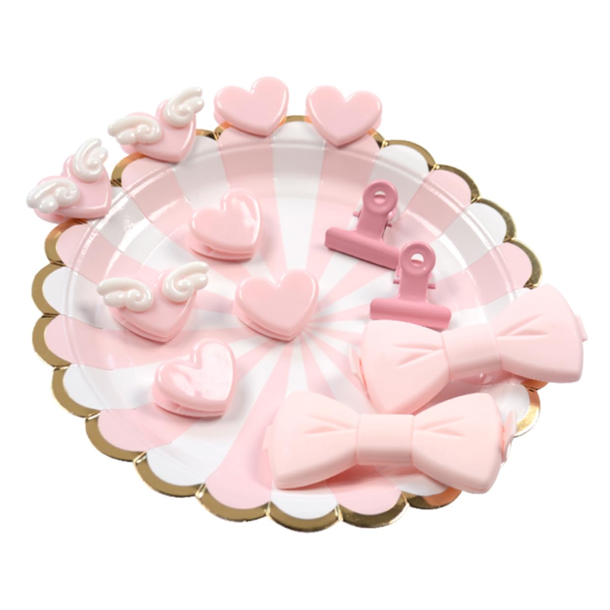 SOLUSTRE 4PCS Pack Pink Bow Knot Sealing Clips Creative Food Bag Sealers for Snacks for Oatmeal Potato Chips and More Keeps Food Fresh and Brightens Your Kitchen