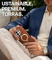 TORRAS Ostand Q3 VegSkin (Nachhaltig Silikonleder) für Samsung Galaxy S26 Ultra Hülle (360° Unsichtbarer Magnetständer) Premium Leder-Haptik Hülle Samsung S26 Ultra Case Edle Struktur, Braun – Ansicht 9