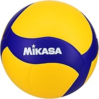 Mikasa V330W FIVB-Approved Competition Indoor Volleyball, Blue/Yellow - 18-Panel Design for Clubs & Schools