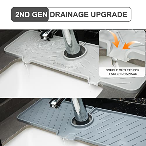 Meiliweser FM-XL-BG-NEW Silicone Faucet Splash Guard Gen 2 - Outlet & Slope Upgraded Faucet Water Catcher Mat thumb #5