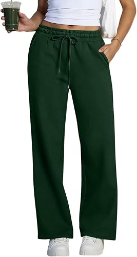 ASUIU Women's Wide Leg Sweatpants Sweat Pants for Womens Soft Cotton Pockets Str