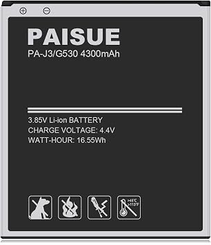 LCLEBM [4300mAh] Galaxy J3 Battery, 2026 New Upgraded EB-BG530CBU Li-ion Replacement Battery for Samsung Galaxy J3 Prime, On5, Grand Prime G530, Galaxy J5, EB-BG530BBE, EB-BG530BBC, EB-BG530CBZ