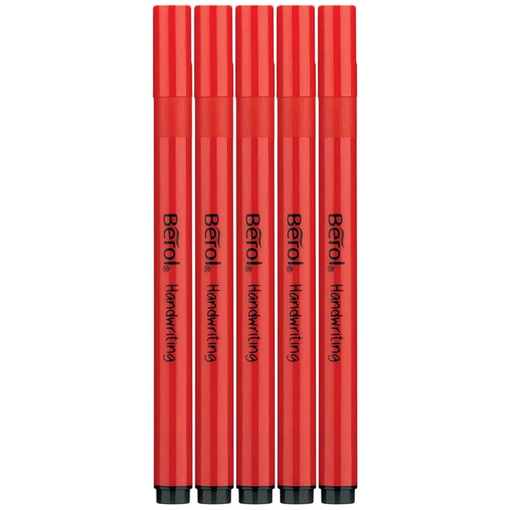 Berol Handwriting Pen 0.6MM Line Black (Pack 5) 2149169