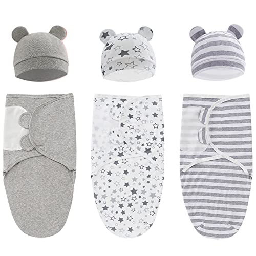 Image of ATONGQI 3-Pack Organic Baby Swaddle Sleep Sacks - Newborn Swaddle Sack - Ergonomic Baby Swaddles 0-3 Months (Grey)