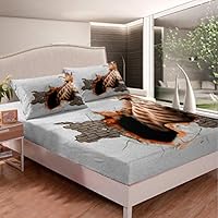 Lenzuola 4 Pezzi Stampo Leopardato Con Rose - Set Matrimoniale, Microfibra, Tasche Fino 40cm - Foto 10