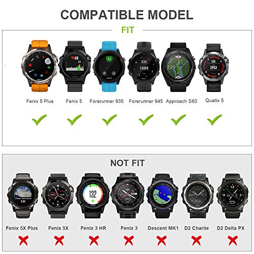 ANCOOL Compatible with Fenix 5 Band Easy Fit 22mm Width Soft Silicone Watch Strap Replacement for Fenix 5/Fenix 5 Plus/Forerunner 935/Approach S60/Quatix 5 - Purple - Thumbnail 2