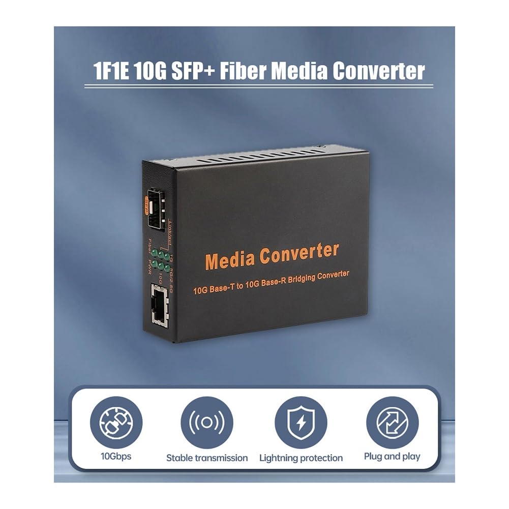 Convertisseur de Média Fibre Optique 1,25G/10G Émetteur-Récepteur à Fente SFP Ethernet Conversor à Fibre Emplacement SFP+ Prise UE