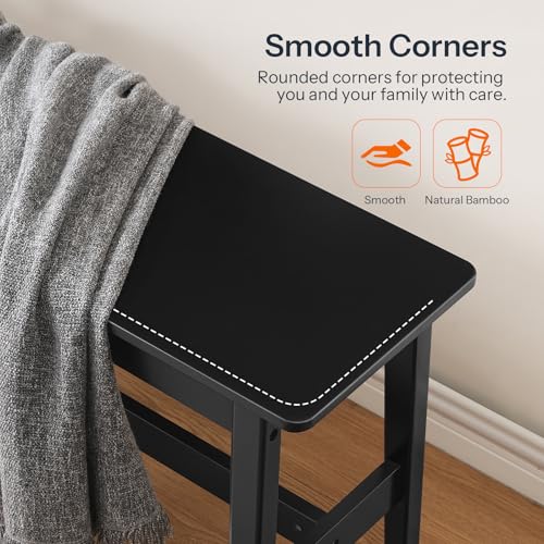Image of HOOBRO 39.3'' Bamboo Dining Bench, Farmhouse Kitchen Table Bench, Kitchen & Living Room Furniture, Easy to Assemble, Sturdy and Stable, Black BK03CD01G2