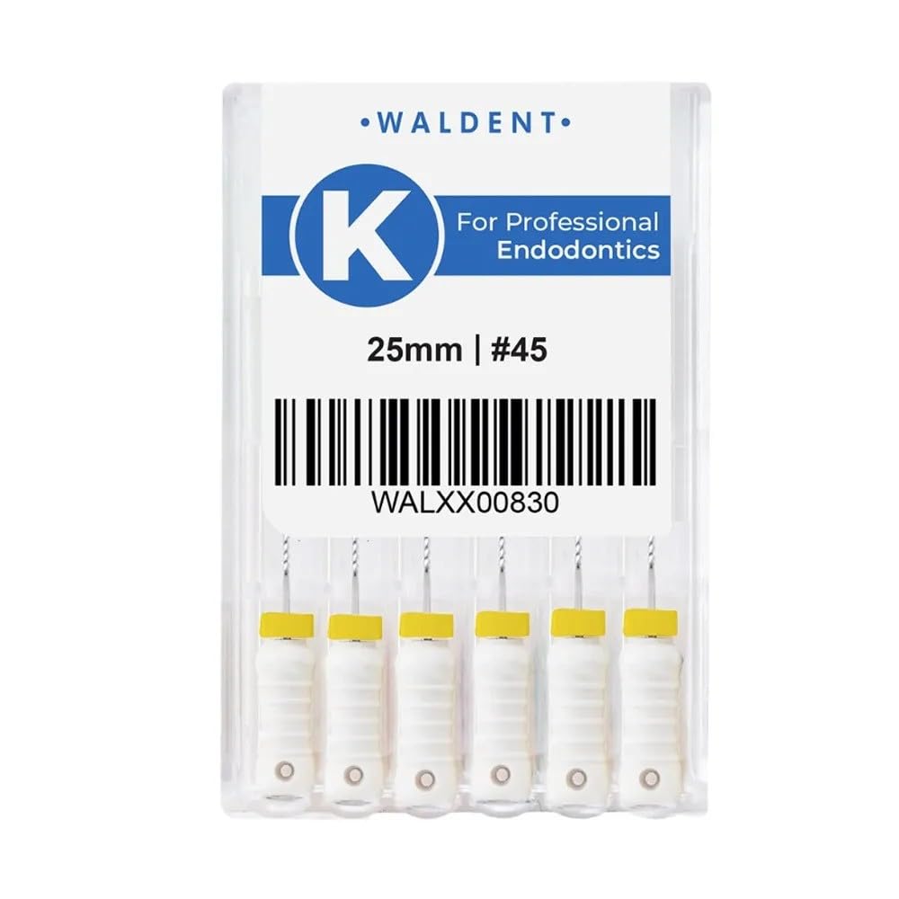 Waldent Professional K-File 25mm #15 | Flexible Stainless Steel Endodontic Hand File | Precision Root Canal Treatment | Corrosion Resistant | Ergonomic Design | Pack of 6 (B0851F5F65) Amazon Price History, Amazon Price Tracker