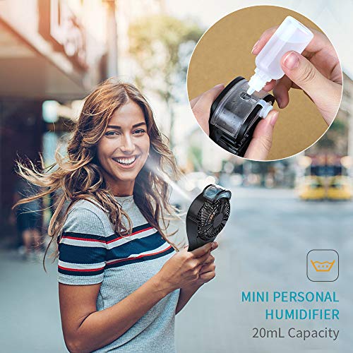 OPOLAR Handheld Personal Water Misting Fan for Travel, Portable Rechargeable Fan with 2200mAh Battery, Battery Operated or USB Powered, Small Air Cooler/Mini Humidifier with 3 Settings