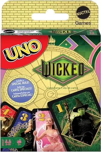 Mattel Games UNO Wicked Card Game for Kid, Adult & Family Nights, Parties, Travel & Camping, Inspired by The Movie Mattel Games UNO Wicked Card Game for Kid, Adult & Family Nights, Parties, Travel & Camping, Inspired by The Movie