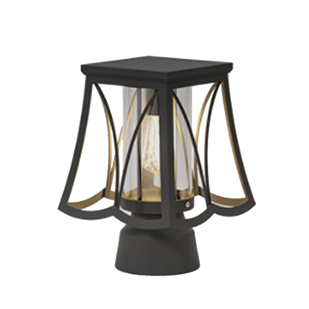 HCIPJQY Outdoor Lamp Post Light Fixture Black Lamp Posts Outdoor Lighting with Clear Glass Anti-Rust Vintage Lamp Posts Waterproof Exterior Light for Yard and Garden, Gate Pillar,E26 Base