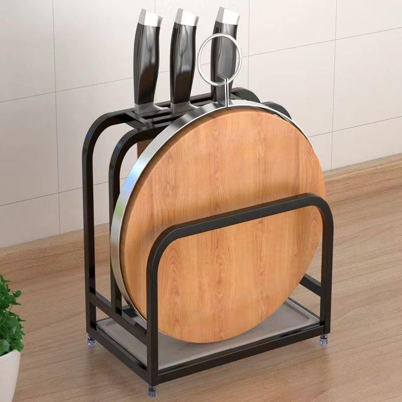 厨房多功能置物架 Under Sink Storage for Kitchen Bathroom Cabinet,刀架台面菜板放置架菜刀筷笼砧板刀具收纳架 Multifunctional Storage Shelves for Kitchen Living Room Office,-黑色(基础款) miniatura 2