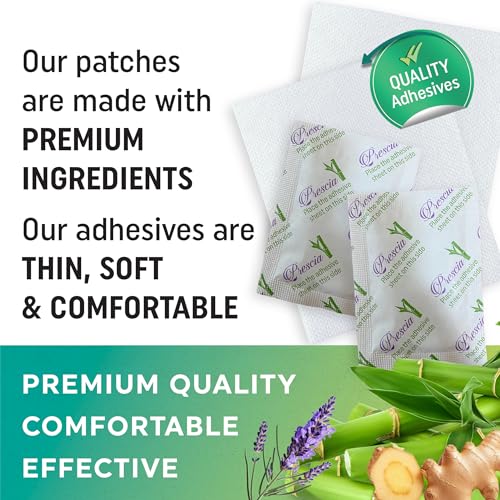 Prescia Premium Deep Cleansing Foot Pads - Natural Bamboo & Aromatic Herbs, 40 Pack - Ginger, Lavender, Mugwort, Orange - Easy Body Cleansing, Swelling Removal, Foot Care, and Self-Care