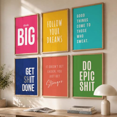 Image of kotart - Quotes Frames for Wall Decor - Motivational Photo Frame for Wall Decoration - Quotes Wall Poster with Frame for Room and Office - Set of 6 (Art 7, 13X17)