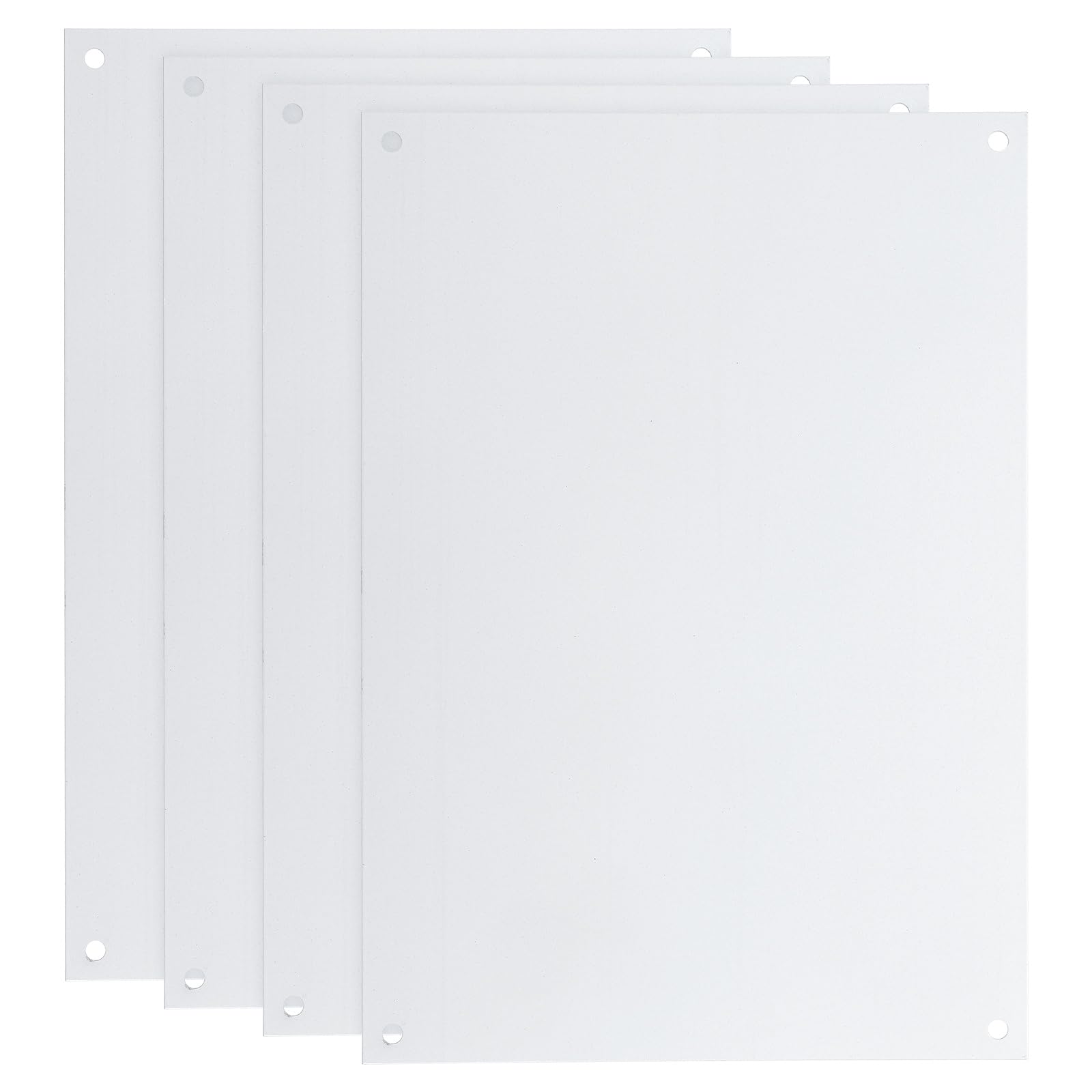 PATIKIL 4 Pcs White Blank Metal Sign, 13.8x9.8" Blank Sublimation Aluminum Signs Write-On Printed Easy Mounting for Heat Transfer Customized Personalized Signs(0.04" Thickness)