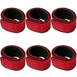 L-park ロッドベルト 釣り竿バンド 釣り 保護ベルト 結びバンド【選べる3色6本入 (レッド)