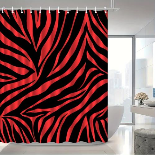 Rideau de douche à rayures déco intérieure lavable 125x180 cm