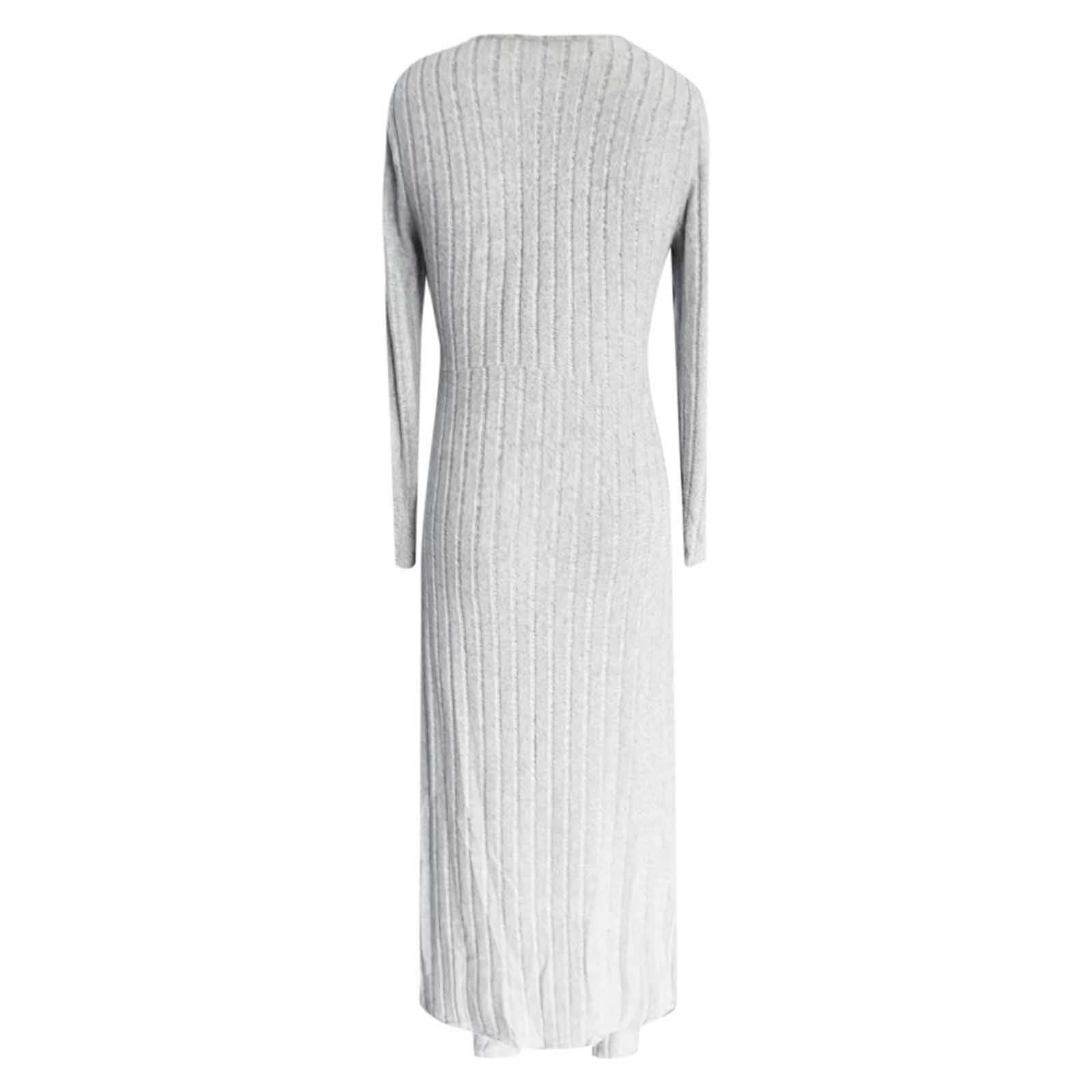 Elegantes Zweiteiliges Damen-Set mit Rundhalsausschnitt Langarm-Kleid kombiniert mit Langer Hose für stilvolle Auftritte