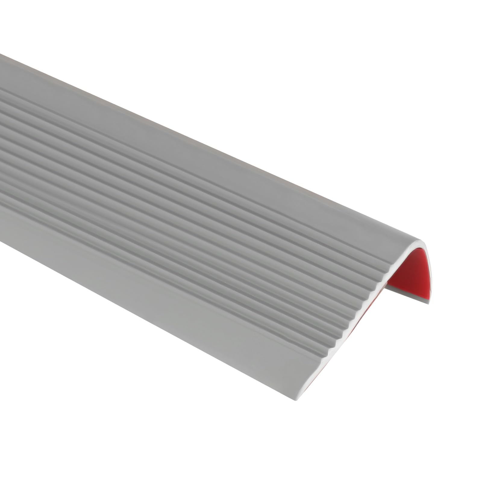 Inscrip Stair Anti-Slip Nosing, Self-Adhesive Vinyl Edging Strip, Flexible PVC Rubber Treads Edge Trim, L-Shape Peel and Stick Stair Edge Trim Protector, Stair Treads Trim for Floors (Grey, 10M)